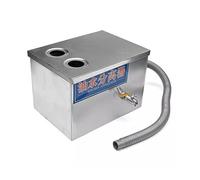 Intercettatore sifone for grasso in acciaio inossidabile, separatore di acqua olio a doppio ingresso 350x250x250mm for cucina(35x25x25)