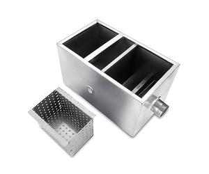 Intercettore di Grasso, 1000x400x400mm Trappola for grasso Separatore olio-acqua Trincea Cucina Catering Acciaio inossidabile commerciale Sedimentazione delle acque reflue a tre stadi