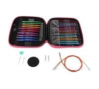 Interchangeable Knitting Needles Set, Circular Knitting Needle Kit with 13 Sizes Aluminum Tips and Extendable Cables, Colorful Interchangeable Circular Set for Sweaters Scarves DIY