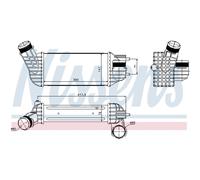 Radiatore intercooler Alluminio 96512 NISSENS per CITROËN PEUGEOT DS