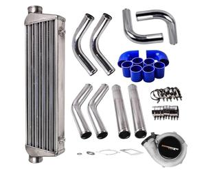 Intercooler Billet Universale GT3582 GT35 Turbo T3 AR.70 AR.63 Con Intercooler + Tubi Flessibili
