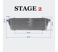 Intercooler Frontale universale MAGGIORATO STAGE 2 550 x 180 x 65 6.2 Litri