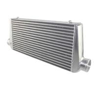 Intercooler Intercooler Montaggio Frontale Universale Turbo Alluminio 600x300x76 Mm 3" In/out Nero/Argento