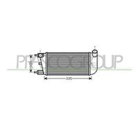 Prasco Intercooler FD008N001 – Raffreddato ad aria in alluminio per Fiat 500 C, Ford Ka