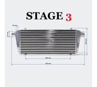 Intercooler UNIVERSALE Frontale MAGGIORATO STAGE 3 550 x 230 x 65 8.2 Litri