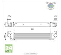 Intercooler Valeo per FIAT 500X JEEP RENEGADE COMPASS