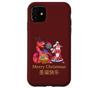 Intercultural Christmas Illustration Kung Fu Dragon Custodia per iPhone 11
