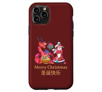 Intercultural Christmas Illustration Kung Fu Dragon Custodia per iPhone 11 Pro