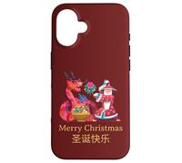 Intercultural Christmas Illustration Kung Fu Dragon Custodia per iPhone 16