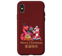 Intercultural Christmas Illustration Kung Fu Dragon Custodia per iPhone X/XS
