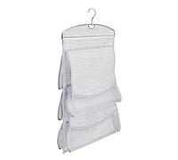 InterDesign Aldo Organizer armadio | Portaoggetti da appendere con 5 tasche per borsette, portafogli, ecc. | Pratico portaborse per armadio | Plastica grigio