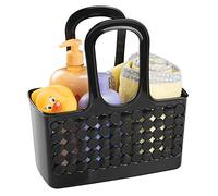 InterDesign iDesign - Borsa portaoggetti in plastica divisa per doccia, essenziale per dormitorio, bagno comune e condiviso, collezione Orbz, 28,6 x 13,3 x 30,5 cm, nero, piccola