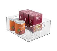 InterDesign iDesign - Contenitore impilabile in plastica con divisorio, collezione Linus, trasparente