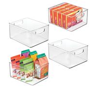 InterDesign iDesign Contenitore impilabile in plastica per dispensa - Contenitore organizer con maniglie per armadi o frigorifero - Set da 4 - Tr
