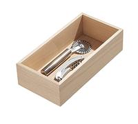 InterDesign iDesign Porta Posate da tavola e dispensa, Grande Porta Posate per cassetto o credenza in Legno di Paulownia, Salva Spazio per Cucina per Posate e Piccoli Utensili, Beige