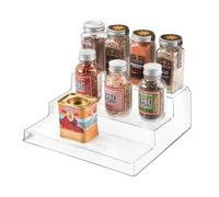 InterDesign Organizer cucina, Piccolo scaffale cucina a 3 ripiani in plastica, Pratico porta spezie adatto anche per cibi conservati e barattoli, trasparente