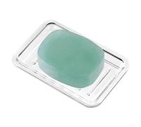 InterDesign Royal Portasapone in plastica per lavabo o Doccia, Design a Risparmio di Sapone a Forma di Cresta, Rettangolare, Trasparente, 3.50" x 5.25"