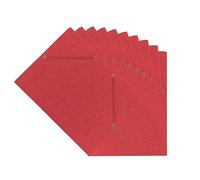 Interdruk - Cartellina A4 con Elastico Angolare - Cartone Presspan Colorspan - Confezione da 10 Pezzi - Rosso
