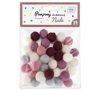 Interdruk - Pompom per l'Artigianato - Confezione da 35 in 6 Colori Diversi - Diametro 18 mm - Set Nude
