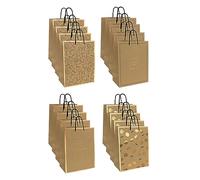 Interdruk - Sacchetti Regalo - Borse Carta - 18 x 23 x 10 cm - Kraft Oro - 12 Pezzi