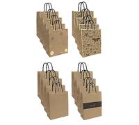 Interdruk - Sacchetto regalo medio - 26,5 x 33 x 13 cm - Kraft Oro - Confezione da 12