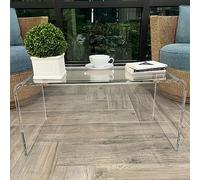 InterEdge® Tavolino da caffè in acrilico, 81,3 x 40,6 x 40,6 x 40,6 cm, in acrilico, per soggiorno, in lucite trasparente con bordi moderni a cascata