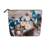 Interessante beauty case con scheletro, da donna, portatile, da viaggio, organizer quotidiano con cerniera, Confezione regalo di buon Natale, Taglia unica