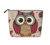 Interessante beauty case con scheletro, da donna, portatile, da viaggio, organizer quotidiano con cerniera, Love Owl, Taglia unica