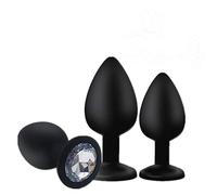 Interessante massaggiatore in silicone nero Silicone Cone Ball 3-Piece Set (Nero).