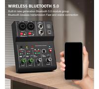 Interfaccia audio 48V Phantom Power Mixer audio portatile a 2 canali per