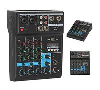 Interfaccia audio con mixer DJ e scheda audio, mixer audio console USB/MP3/Bluetooth con alimentazione phantom digitale 48 V stereo per streaming live Youtube / PC / studio di registrazione / gaming