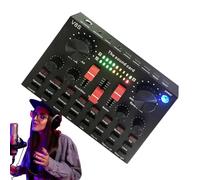 Interfaccia audio della scheda audio ad effetto sonoro, mixer audio multifunzionale. Elettore Verrener, presentazione professionale -board per streaming live, podcast, gioco, home studi
