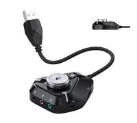Interfaccia audio per PC, lettore esterno di tipo C, jack da 3,5 mm, ABS resistente + componenti elettronici, scheda audio USB con controllo del volume, interfaccia audio per studio di registrazione
