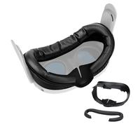 Interfaccia Facciale VR per Meta Oculus Quest 3 di MMOBIEl - Face Cover Pad per Quest 3 - Interfaccia Facciale Traspirante - Set Accessori con Nasello Anti-Perdita & Copertura Morbida Pelle PU - Nero