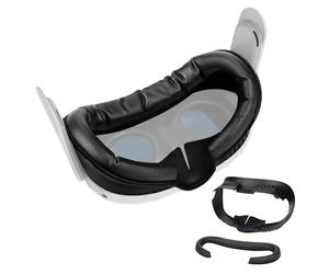 Interfaccia Facciale VR per Meta Oculus Quest 3 di MMOBIEl - Face Cover Pad per Quest 3 - Interfaccia Facciale Traspirante - Set Accessori con Nasello Anti-Perdita & Copertura Morbida Pelle PU - Nero