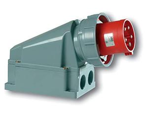 Interflex PCE - Connettore da parete impermeabile/O 63 A 3 poli 400 V 6 Ora/S Rosso