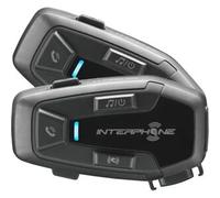 INTERPHONE U-Com 7R - Doppio - Interfono Moto Bluetooth 5.2 Rimovibile e Batteria Integrata 15 ore Autonomia, 4 Moto 1 Km, Compatibile TFT e GPS, Impermeabile, Speaker 32mm, per tutti i Caschi