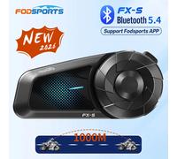 Interfono per Moto Fodsports FX-S, Auricolare Bluetooth per Casco, Interfono Wireless, 1000M, BT5.4,Supporta l'app