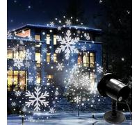 interGo Luci a LED per proiettore con fiocco di neve, per Natale, per esterni, impermeabili, IP65, per interni ed esterni, decorazione natalizia, festa di nozze