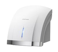 interhasa! Asciugamani Automatico con sensore a infrarossi per Il Bagno di casa, Extra Silenzioso, Basso Rumore (40 Db), Asciugamani a Parete, Coperchio Compatto in ABS,1800W (Bianco)
