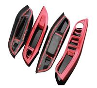 Interior Decorative Per Ford Per Focus MK 3 4 MK3 MK4 Accessori Due Stili Di ABS Pannello Alzacristalli Auto Telaio Decorazione Copertura Adesivo(Lacquer Red)