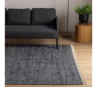 Interiyou Tappeto cotone Toledo - 200x300 cm Blu - Tessuto artigianale con frange per salotto, camera, stanza bambini, pranzo, cucina o corridoio