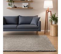 Interiyou Tappeto salotto a pelo alto Sofia - 120x170 cm Grigio Chiaro - Soffice e monocromatico - Lavabile e antiscivolo - Lungo morbido