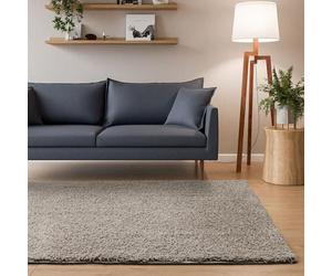 Interiyou Tappeto salotto a pelo alto Sofia - 120x170 cm Grigio Chiaro - Soffice e monocromatico - Lavabile e antiscivolo - Lungo morbido