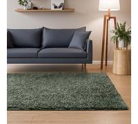 Interiyou Tappeto salotto a pelo alto Sofia - 160x230 cm HellVerde - Soffice e monocromatico - Lavabile e antiscivolo - Lungo morbido