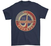 Interkosmos Logo Cccp Soviet Spazio USSR Uomo T-Shirt 100% Cotone