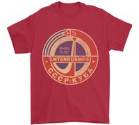 Interkosmos Logo Cccp Soviet Spazio USSR Uomo T-Shirt 100% Cotone