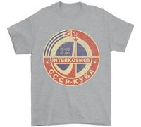 Interkosmos Logo Cccp Soviet Spazio USSR Uomo T-Shirt 100% Cotone