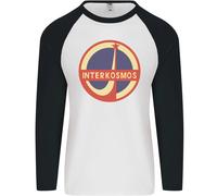 Interkosmos Logo Soviet Spazio USSR Cccp Uomo L/S Baseball Maglietta