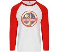 Interkosmos Sputnik Soviet Spazio USSR Cccp Uomo L/S Baseball Maglietta